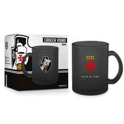 Caneca Vidro Diamond Brasfoot Vasco 300 Ml Licenciada Preto - 2