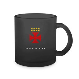 Caneca Vidro Diamond Brasfoot Vasco 300 Ml Licenciada Preto - 1