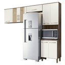 Ver imagem 1 de Armario de Cozinha Fit com 8 Portas 261 Cm Carvalho Nature/off White