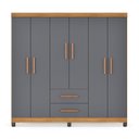 Ver imagem 2 de Guarda Roupa Casal 6 Portas 2 Gavetas 148cm