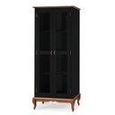 Ver imagem 1 de Cristaleira 2 Portas e 3 Prateleiras com Pés Luiz Xv 60300 Linz Móveis - Preto/imbuia
