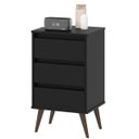 Ver imagem 1 de Mesa de Cabeceira 3 Gavetas com Pés Palito Woon Preto