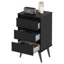 Ver imagem 2 de Mesa de Cabeceira 3 Gavetas com Pés Palito Woon Preto