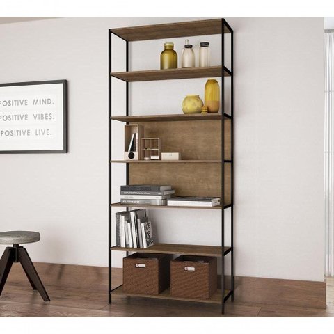 Estante Multiuso 06 Prateleiras 27809 Vermont Preto Fosco