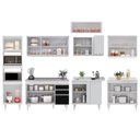 Ver imagem 5 de Armário de Cozinha Modulada de Canto 8 Peças CP03 Balcão com Pia Inox Branco/Preto - Lumil Lumil Móv