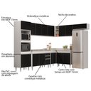 Ver imagem 3 de Armário de Cozinha Modulada de Canto 8 Peças CP03 Balcão com Pia Inox Branco/Preto - Lumil Lumil Móv