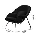 Ver imagem 4 de Poltrona Womb Chair sem Puff Linho Base Preta Linha Premium Leitura Relaxamento Sala Moderna - Preto