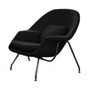 Ver imagem 2 de Poltrona Womb Chair sem Puff Linho Base Preta Linha Premium Leitura Relaxamento Sala Moderna - Preto