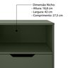 Mesa de Cabeceira Vegas 1 Gaveta com Nicho Base de Aço Design Moderno - Verde/pé Preto - 5