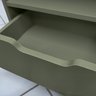 Mesa de Cabeceira Vegas 1 Gaveta com Nicho Base de Aço Design Moderno - Verde/pé Preto - 9