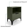 Mesa de Cabeceira Vegas 1 Gaveta com Nicho Base de Aço Design Moderno - Verde/pé Preto - 6