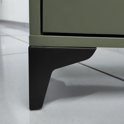 Mesa de Cabeceira Vegas 1 Gaveta com Nicho Base de Aço Design Moderno - Verde/pé Preto - 8