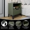 Mesa de Cabeceira Vegas 1 Gaveta com Nicho Base de Aço Design Moderno - Verde/pé Preto - 7