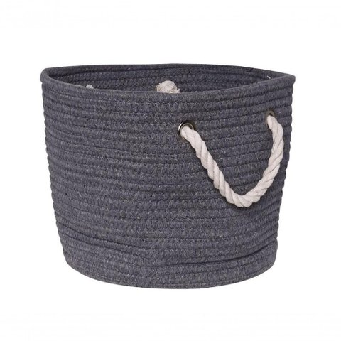 Cesto Square Gist Cotton Grey com Alça 25 Cm Mimo Style