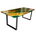 Ver imagem 4 de Mesa em Madeira de Lei e Resina Epóxi até 8 Lugares Tema "heineken"... Craft Wood Mesa de 8 Lugares