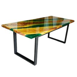 Mesa em Madeira de Lei e Resina Epóxi até 8 Lugares Tema "heineken"... Craft Wood Mesa de 8 Lugares - 4