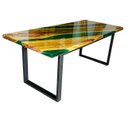 Ver imagem 4 de Mesa em Madeira de Lei e Resina Epóxi até 8 Lugares Tema "heineken"... Craft Wood Mesa de 8 Lugares