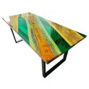 Ver imagem 5 de Mesa em Madeira de Lei e Resina Epóxi até 8 Lugares Tema "heineken"... Craft Wood Mesa de 8 Lugares