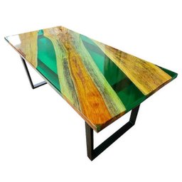 Mesa em Madeira de Lei e Resina Epóxi até 8 Lugares Tema "heineken"... Craft Wood Mesa de 8 Lugares - 5