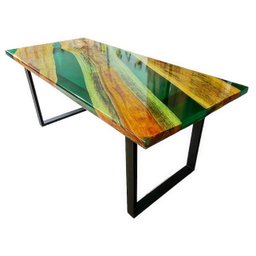 Mesa em Madeira de Lei e Resina Epóxi até 8 Lugares Tema "heineken"... Craft Wood Mesa de 8 Lugares - 3