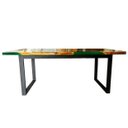 Ver imagem 2 de Mesa em Madeira de Lei e Resina Epóxi até 8 Lugares Tema "heineken"... Craft Wood Mesa de 8 Lugares