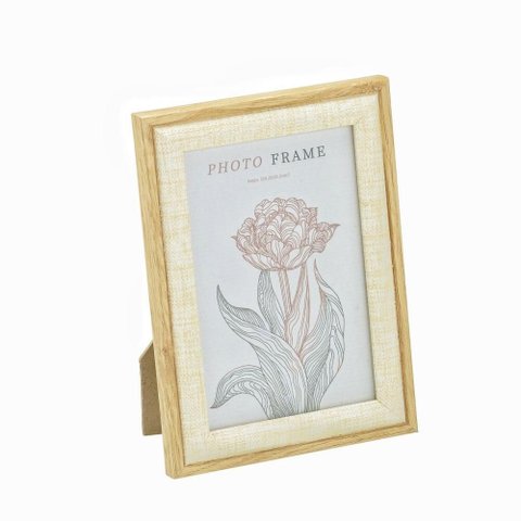 Porta Retrato 10x15 Mdf e Vidro Bege e Marrom Espressione