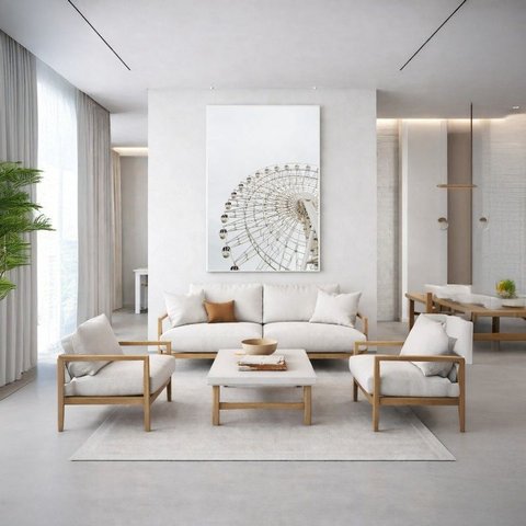 Canvas Roda Gigante Off White 70x50cm Mold Branca