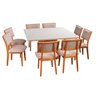 Conjunto Mesa Bérgamo com 8 Cadeiras em Madeira Maciça Estofada Bréscia Espresso Móveis - 18
