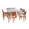 Conjunto Mesa Bérgamo com 8 Cadeiras em Madeira Maciça Estofada Bréscia Espresso Móveis - 19