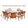 Conjunto Mesa Bérgamo com 8 Cadeiras em Madeira Maciça Estofada Bréscia Espresso Móveis - 5