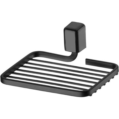 Saboneteira de Parede Essencial Schmitt Porta Sabonete em Barra Preto Fosco