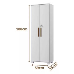 Armário Multiuso Bahia 2 Porta C/ Chave 4 Prateleira Interna Arte Móveis - 3