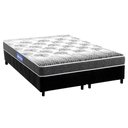 Ver imagem 1 de Cama Box Queen: Colchão Espuma Probel Guarda Costas Resistente + Base CRC Suede Black(158x198)