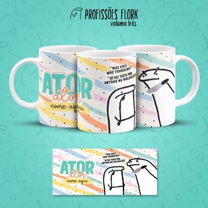 Caneca Flork Meme Desenho Presente Profissões Ator C0092