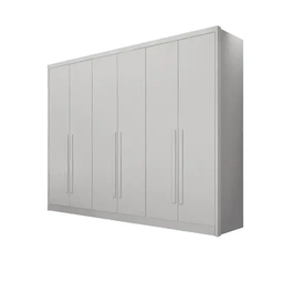 Guarda Roupa Casal Robust Branco 6 Portas 8 Gavetas - Móveis Novo Horizonte - 1