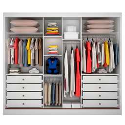 Guarda Roupa Casal Robust Branco 6 Portas 8 Gavetas - Móveis Novo Horizonte - 2