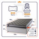 Ver imagem 2 de Conjunto Box Baú Casal Miami Branco 138x188x69 Espuma D33