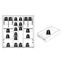 Guarda Roupa Casal Monet Ripado 2 Portas Deslizantes Cinamomo - Madetec - 5