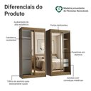 Ver imagem 7 de Conjunto 2 Guarda Roupas Casal Tokio 4 Portas de Correr com Espelhos MDP Rustic Madesa 218cm