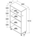 Ver imagem 5 de Estante Para Livros Ditália 2 Portas Vidro E-957 Cor:Branco