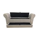 Ver imagem 3 de RECAMIER PUFF BAÚ SAPATEIRA COM BRAÇOS E GAVETA 1,58 CM PARA CAMA BOX QUEEN SIZE - BEGE ESCURO