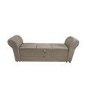 Ver imagem 4 de RECAMIER PUFF BAÚ SAPATEIRA COM BRAÇOS E GAVETA 1,58 CM PARA CAMA BOX QUEEN SIZE - BEGE ESCURO