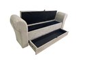 Ver imagem 1 de RECAMIER PUFF BAÚ SAPATEIRA COM BRAÇOS E GAVETA 1,58 CM PARA CAMA BOX QUEEN SIZE - BEGE ESCURO