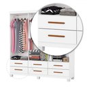 Ver imagem 5 de Guarda-roupa Solteiro Denver 6 Portas 6 Gavetas com Espelho 22121 Branco - Carioca Móveis