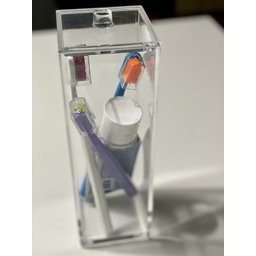Pote De Acrílico Escova E Pasta De Dente, Multiuso Com Tampa - 8