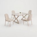 Ver imagem 3 de Conjunto para Sala de Jantar Mesa Império 120x90 com 4 Cadeiras Rubi