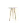 Mesa de apoio retrô - branco fosco com pé retrô madeira natural - Reller - 2