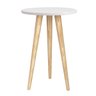 Mesa de apoio retrô - branco fosco com pé retrô madeira natural - Reller - 1