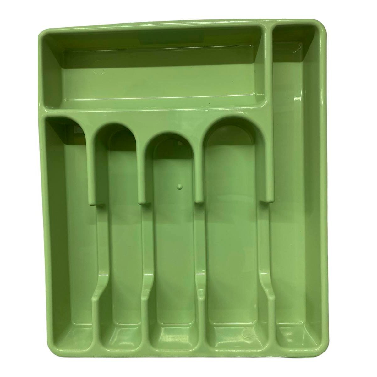 Porta Talher Plastico Com 6 Divisorias Color Com Tampa - Verde