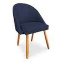 Ver imagem 3 de Kit 6 Cadeiras de Jantar Bela Veludo Azul Marinho Pés Palito Castanho - Pallazio